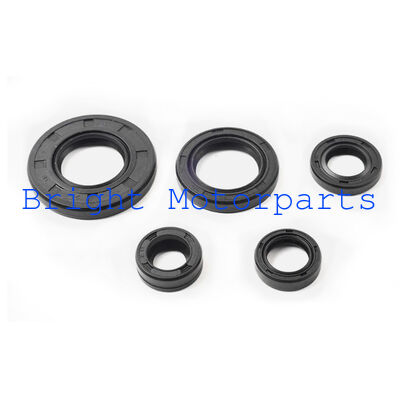 NBR Motorcycle Engine Gear Shaft Oil Seal Set 5Pcs Compatible Yamaha YBR125 5VL Durable TC Material Replacement Parts